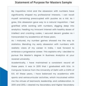 Statement of Purpose SOP Writing